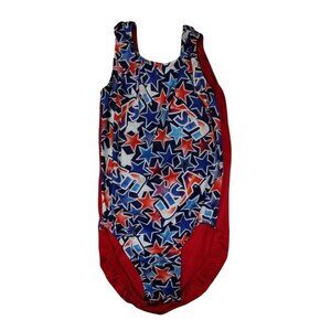 Aklm Designs Women's‎ Red & Patriotic Star USA Swimsuit Size S  Olympics